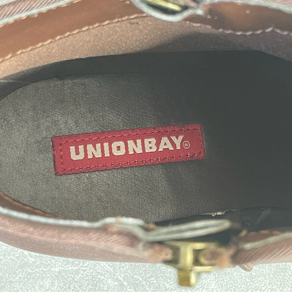 UNIONBAY “Holly” Chestnut Faux Leather Ankle Boots
